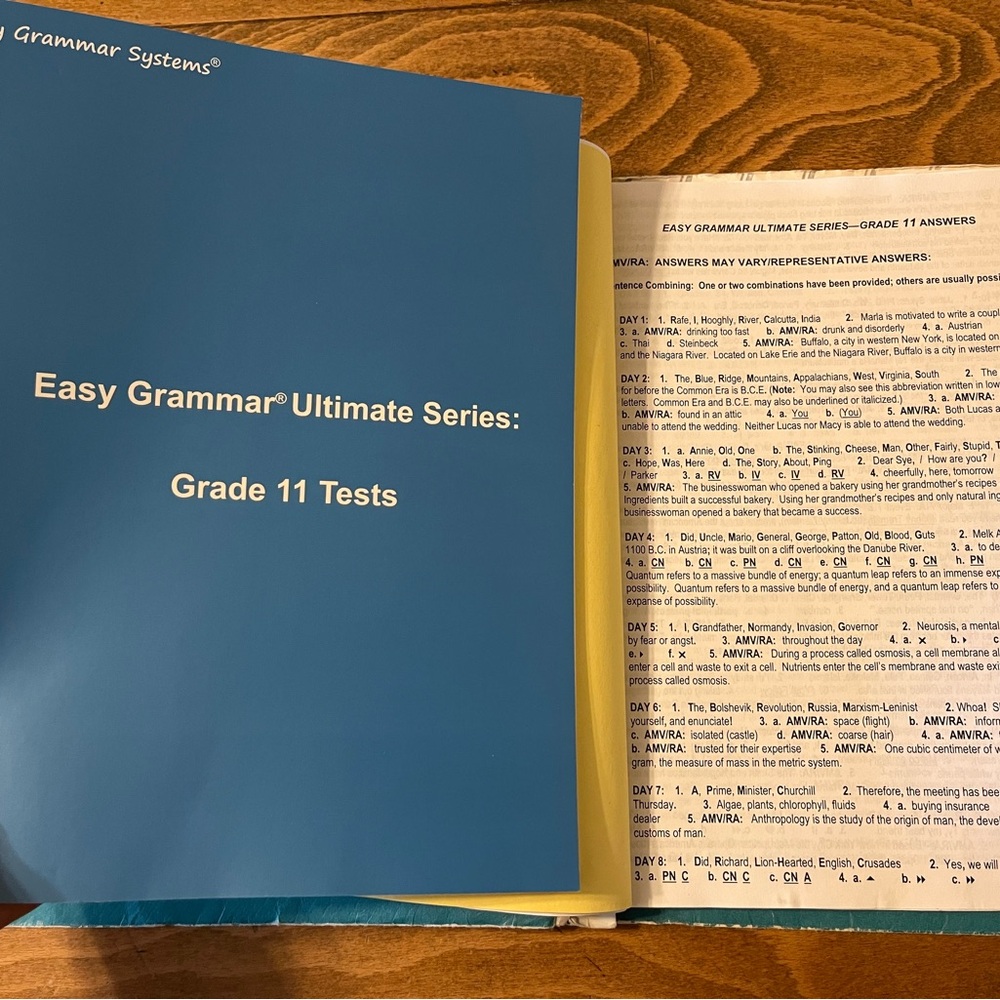 Easy Grammar Ultimate Series Grade 11 New Test Book & Teachers Key  10 11 12